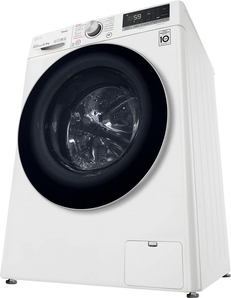 LG Waschtrockner V4WD86S1B 8 kg 6 kg 1400 U/min