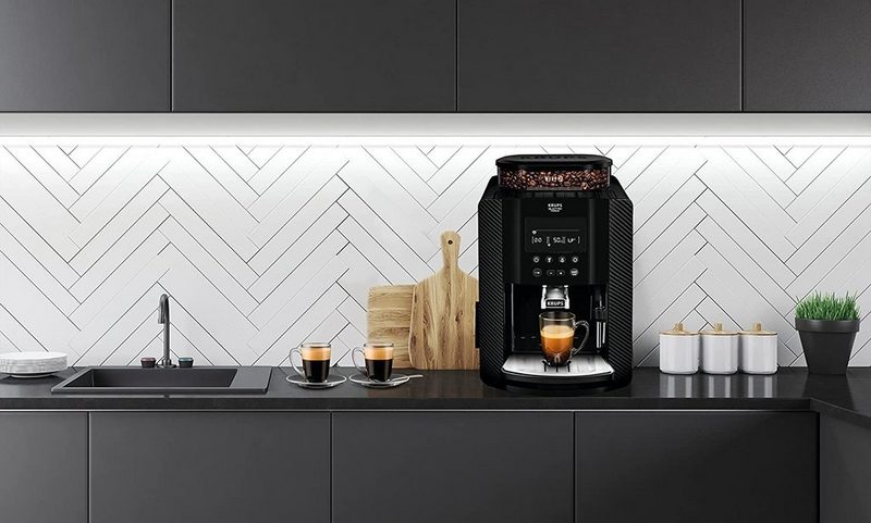 Krups Kaffeevollautomat Arabica + 2Kg Kaffeebohnen Best Crema ZES800 Direktwahltasten für Espresso und Kaffee großes Display 17L 2-Tassen-Funktion Milchaufschäumdüse 1450W 15 Bar EINFACHE BEDIENUNG 3 Temperatur + 3 Mahlgrad Einstellungen