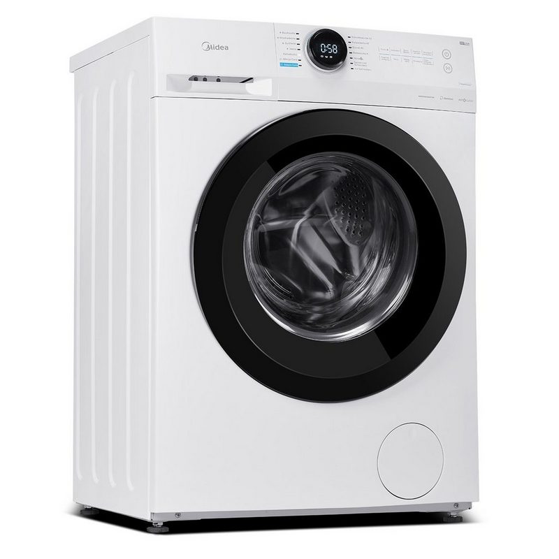 Midea Waschmaschine MF200W80B-E 8 kg 1400 U/min48cm tief Slim Design Steam Care Nachlegefunktion Allergy Care Schnellwäsche