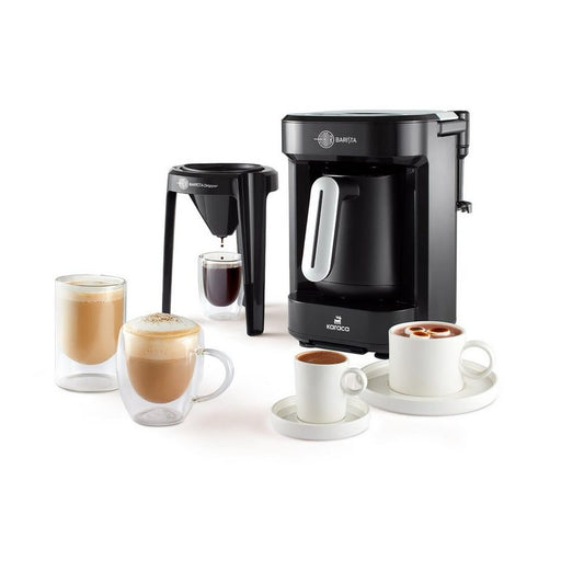 Karaca Espressomaschine Karaca Hatır Barista Imperial Weiß 735 W Kaffeevollautomat 5 Tassen 300 ml Fassungsvermögen Quick-Clean-Technologie Milchkaffee Cappuccino Maschine Kaffeespezialitäten Filter Coffee Espresso