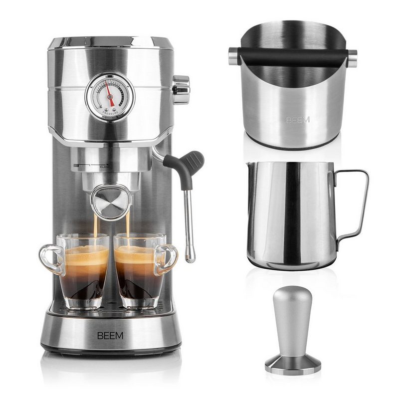 BEEM Siebträgermaschine ESPRESSO-ULTIMATE BARISTA-SET - XXL - silber