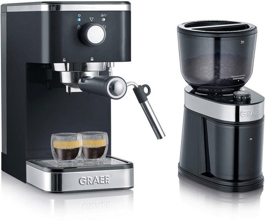 Graef Espressomaschine Salita Set inkl. Kaffeemühle CM 202 (ES402EUSET) schwarz