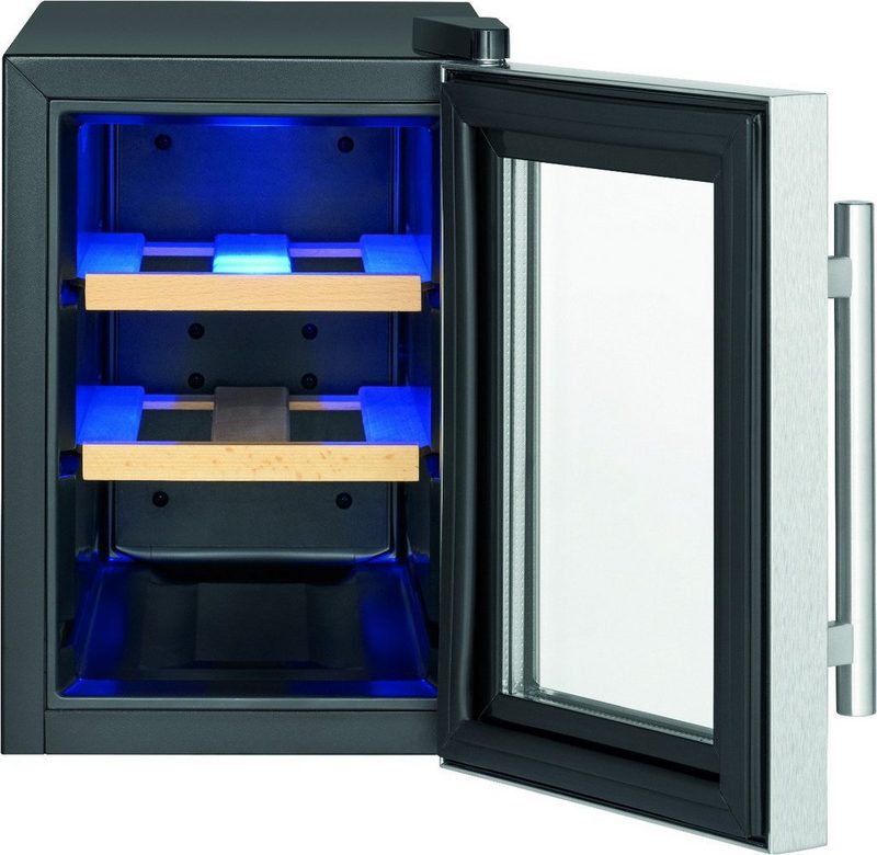 ProfiCook Getränkekühlschrank PC-WK 1231 39.5 cm hoch 24.6 cm breit für 6 Flaschen 8 à 075 Liter thermoelektrische Kühlung Drucktasten-Steuerung