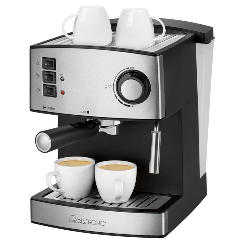 CLATRONIC Espressomaschine ES 3643 Edelstahlfront Tassenvorwärmfunktion 15 bar