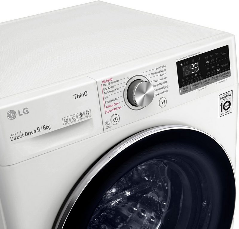 LG Waschtrockner V7WD96H1A 9 kg 6 kg 1400 U/min