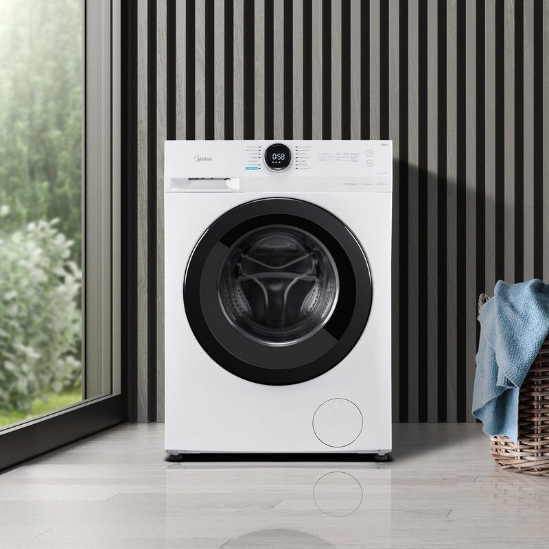 Midea Waschmaschine MF200W70B-E 7 kg 1400 U/min Steam Care Nachlegefunktion Allergy Care Schnellwäsche