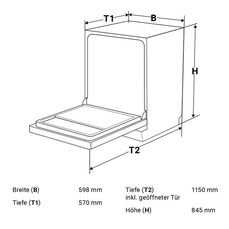 KKT KOLBE Standgeschirrspüler DW614FS 10 l 14 Maßgedecke 60cm / Edelstahl / AquaStop / Oberkorb höhenverstellbar / Besteckschublade / 7 Programme / 14 Maßgedecke / Zeitvorwahl