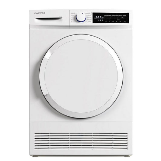 Daewoo Kondenstrockner weiss T8CT2W0DE 8 kg Wechselnde Rotationen Sensor-Trocknungssystem Anti-Knitterschutzfunktion Restlaufanzeige Kindersicherung 15 Programme