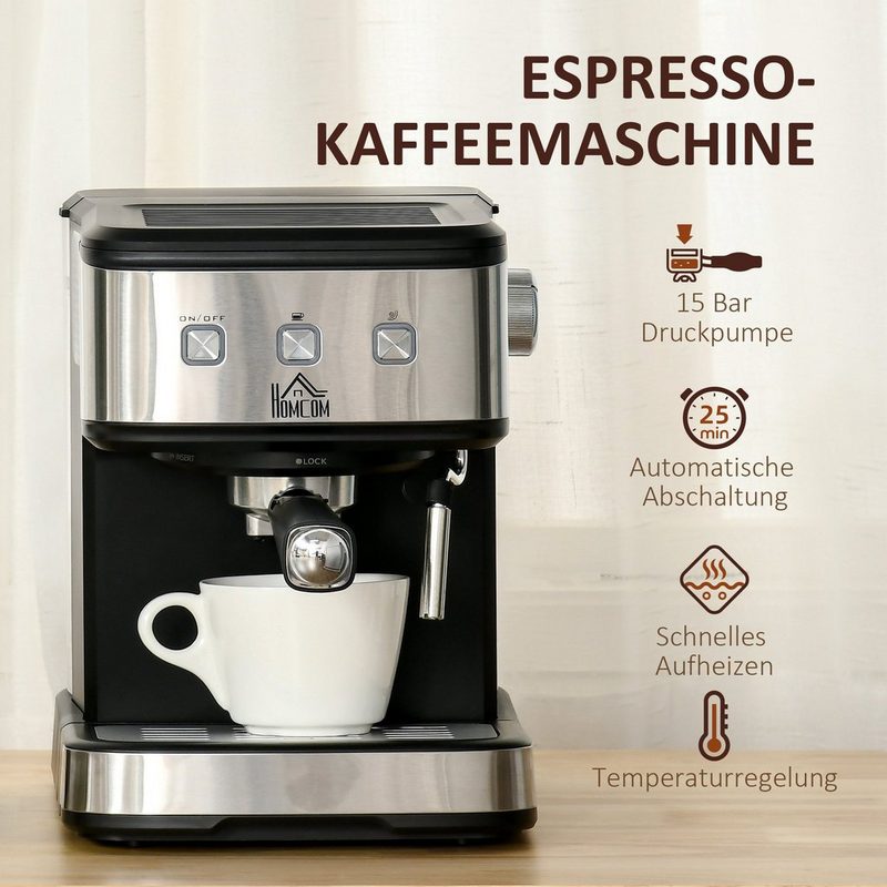 HOMCOM Espressomaschine Kaffeemaschine für 3 Kaffearten