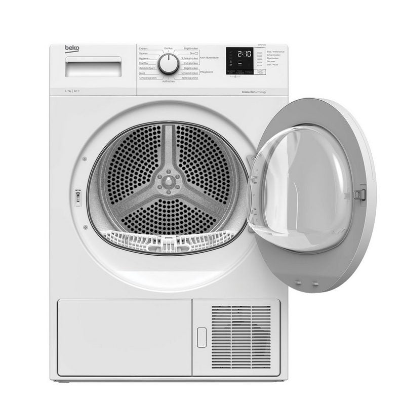 BEKO Kondenstrockner WDPS742GS Kondenstrockner mit Wärmepumpentechnologie 7 kg Startzeitvorwahl bedienfreundliche Multifunktionsdisplay Restzeitanzeige 15 verschiedenen Trocknungsprogramme