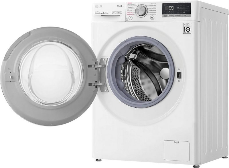 LG Waschtrockner V4WD86S1B 8 kg 6 kg 1400 U/min