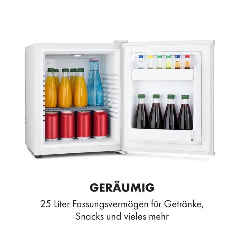 Klarstein Table Top Kühlschrank Happy Hour Minibar 5-15°C EEK G 25dB LED-Licht 10035241A 47 cm hoch 38 cm breit Hausbar Minikühlschrank ohne Gefrierfach Getränkekühlschrank klein Flaschenkühlschrank Kühlschrank Mini Bierkühlschrank Minibar Getränke